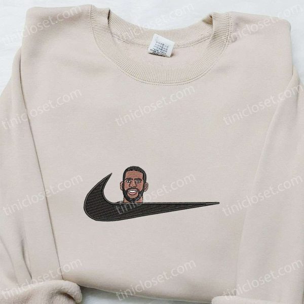 Anthony Davis x Nike Swoosh Embroidered Shirt, Basketball Sports Embroidered Hoodie, Celebrity Embroidered Sweatshirt - Small Gifts Great Love