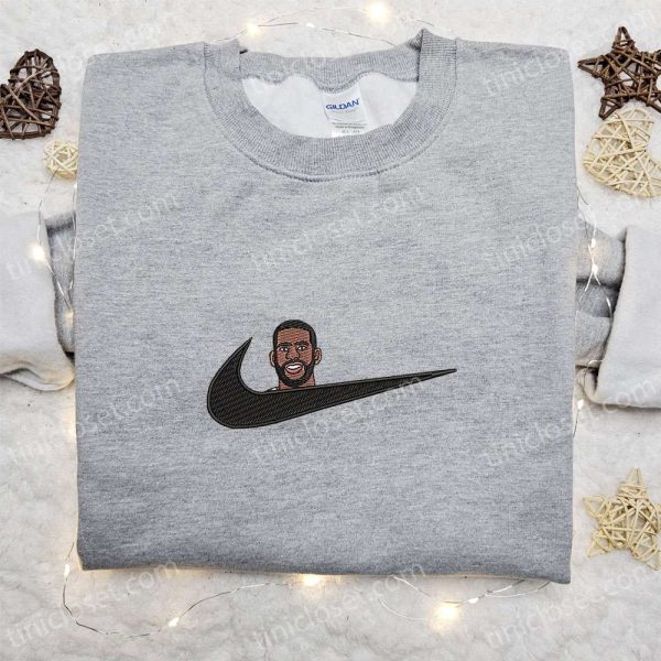 Anthony Davis x Nike Swoosh Embroidered Shirt, Basketball Sports Embroidered Hoodie, Celebrity Embroidered Sweatshirt - Small Gifts Great Love - Image 2