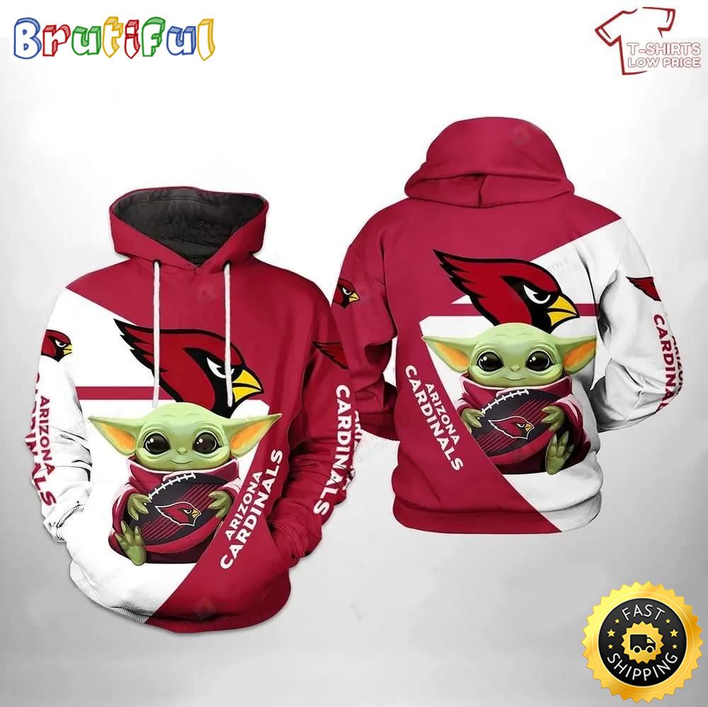 Arizona Cardinals Baby Yoda Nfl 3d All Over Print Hoodie, Zip-Up Hoodie