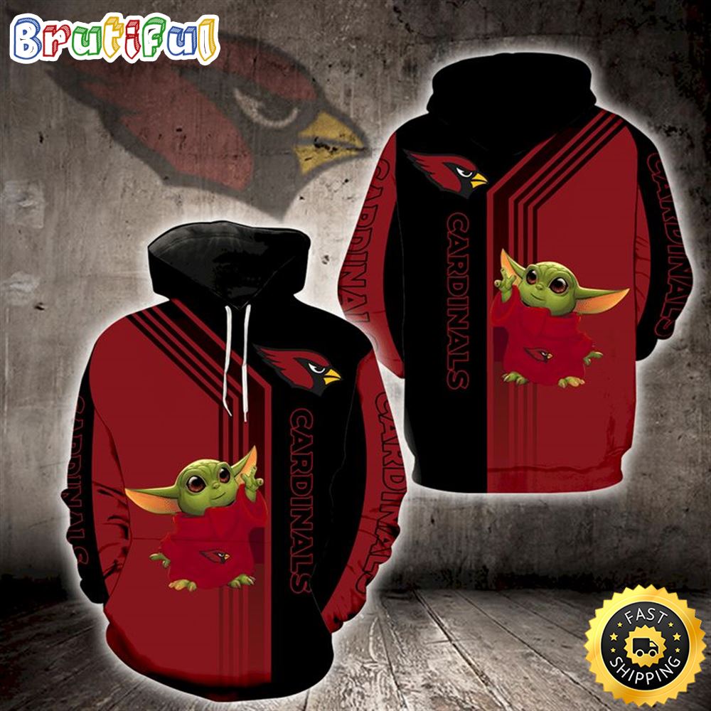 Arizona Cardinals Yoda 3d Hoodie All Over Print Arizona Cardinals Gifts For Him