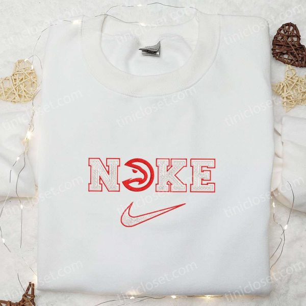 Atlanta Hawks x Nike Embroidered Shirt, NBA Sports Embroidered Hoodie, Best Gift Ideas - Small Gifts Great Love - Image 4