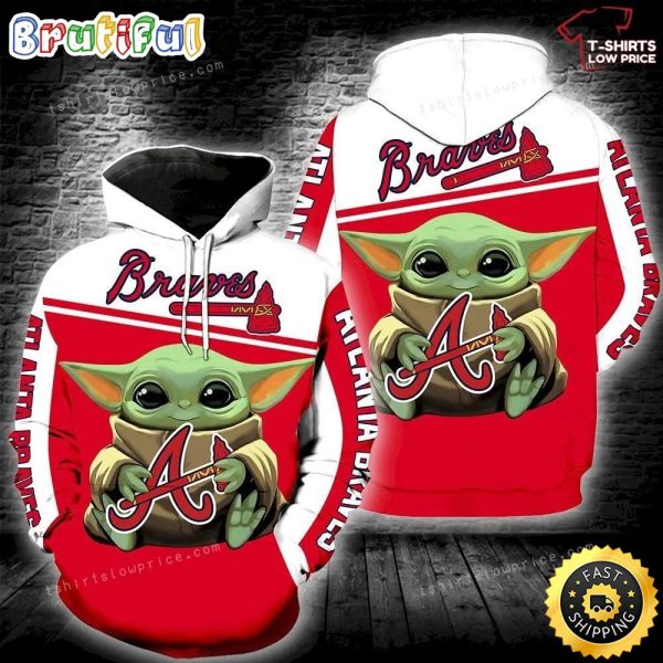 Atlanta Braves Baby Yoda Full Print 3d Hoodie Zipper For Men Women