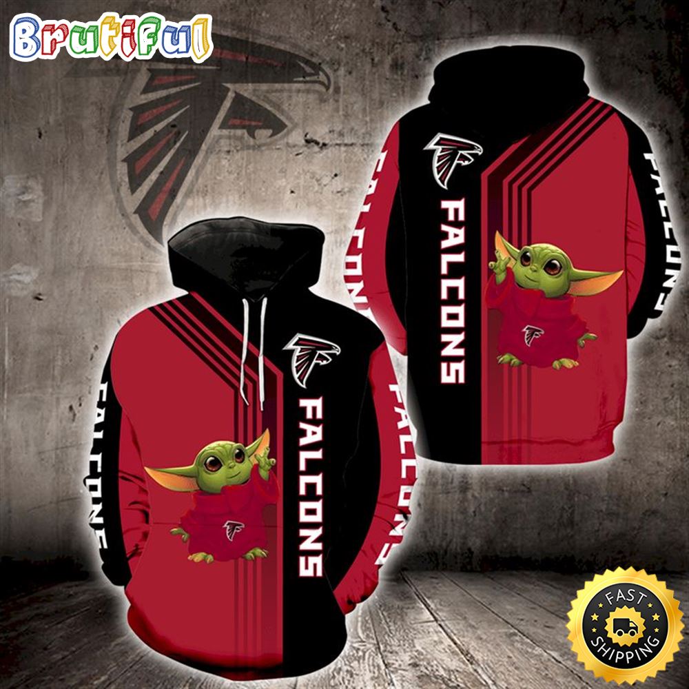 Atlanta Falcons Yoda 3d Hoodie All Over Print Atlanta Falcons Fan Gift Ideas