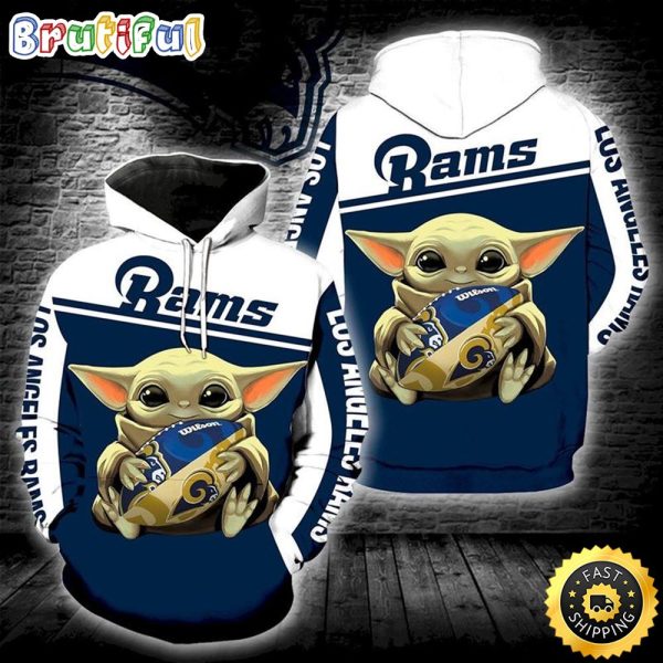 Baby Yoda Los Angeles Rams 3d Hoodie All Over Print Los Angeles Rams Gift Ideas For Him