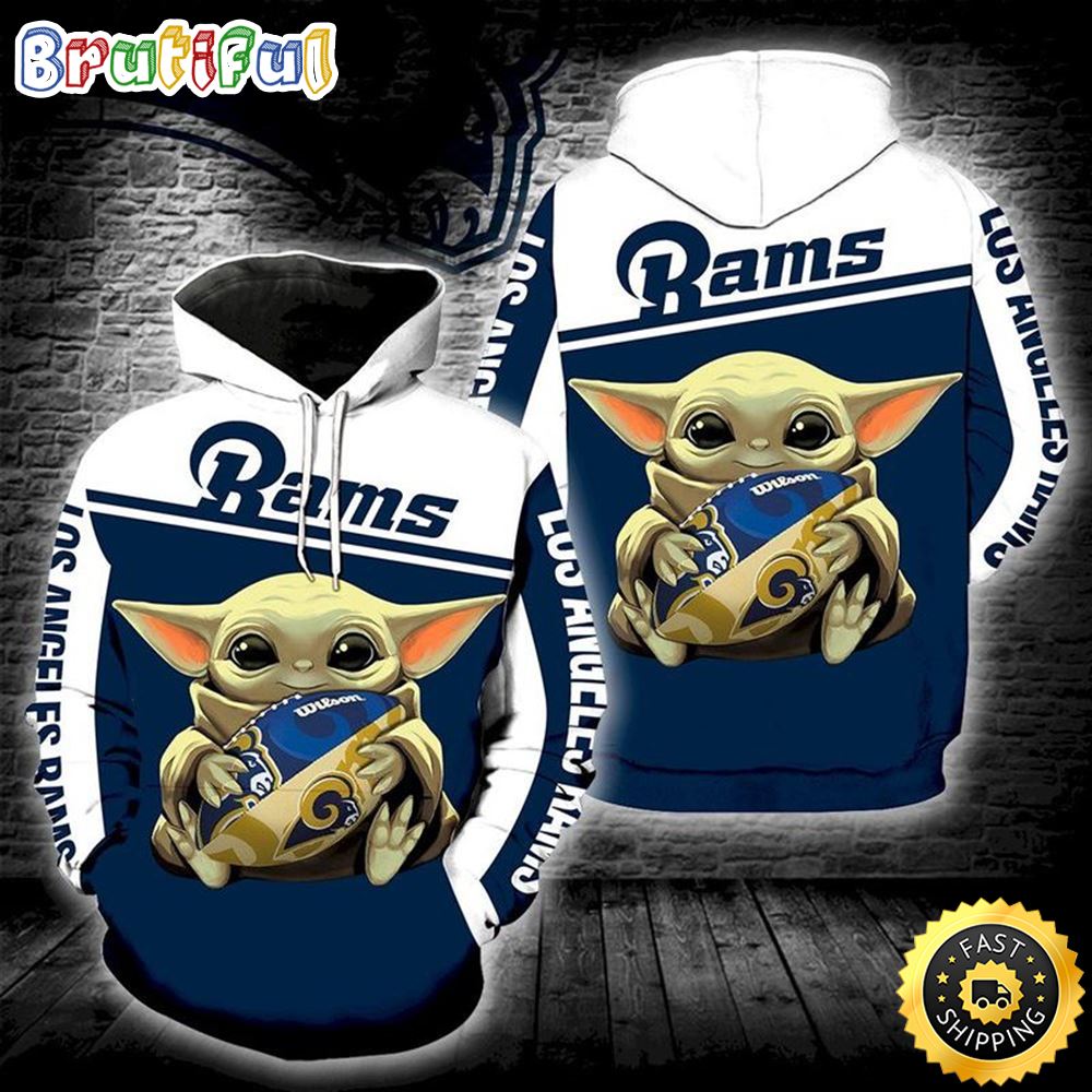 Baby Yoda Los Angeles Rams 3d Hoodie All Over Print Los Angeles Rams Gift Ideas For Him
