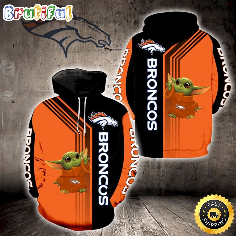Baby Yoda Lovers Denver Broncos 3d Hoodie All Over Print