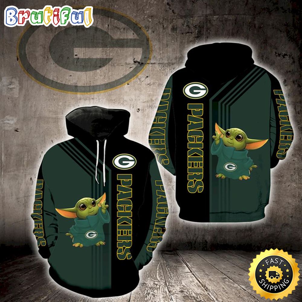 Baby Yoda Lovers Green Bay Packers 3d Hoodie All Over Printed