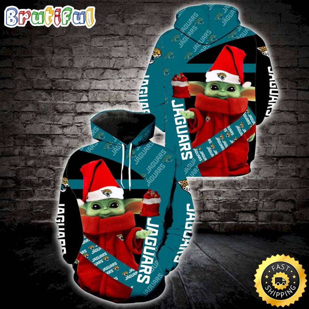 Baby Yoda Lovers Jacksonville Jaguars Christmas 3d Hoodie All Over Printed