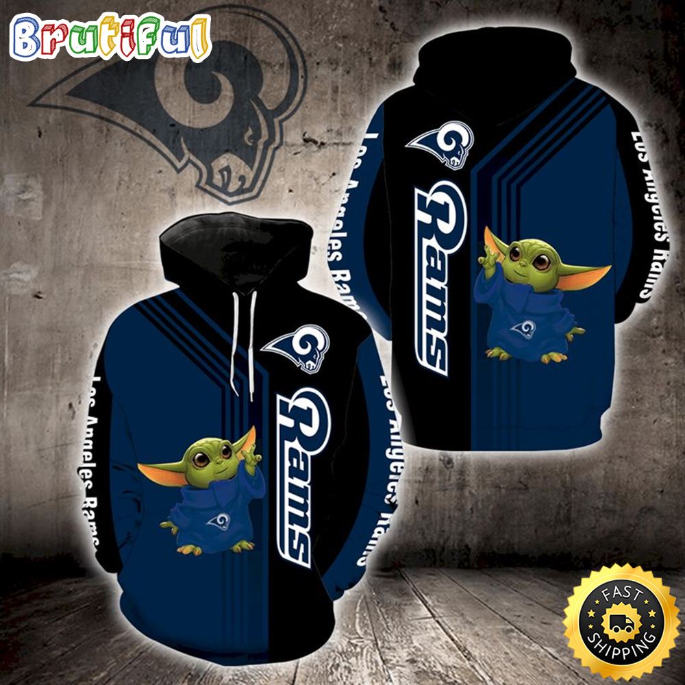 Baby Yoda Lovers Los Angeles Rams 3d Hoodie All Over Print