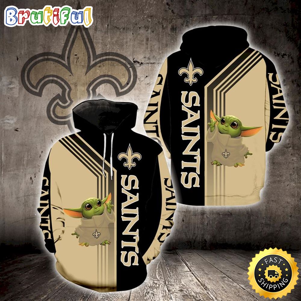 Baby Yoda Lovers New Orleans Saints 3d Hoodie All Over Print