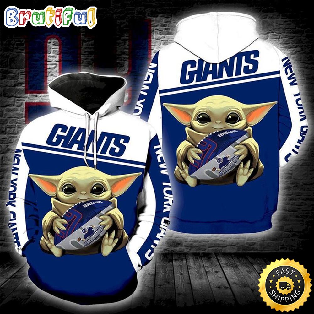 Baby Yoda Lovers New York Giants 3d Hoodie All Over Print