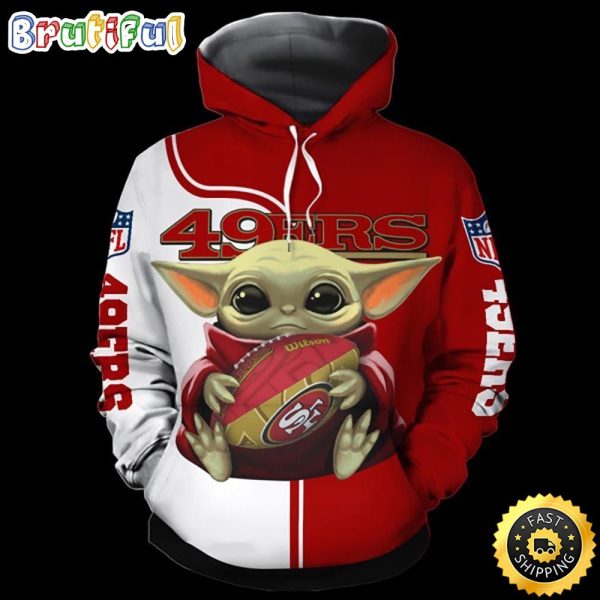 Baby Yoda Loves The San Francisco 49ers 3d Hoodie All Over Print