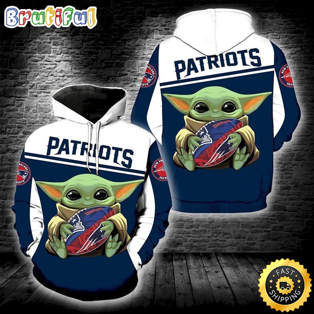 Baby Yoda New England Patriots 3d Hoodie All Over Print