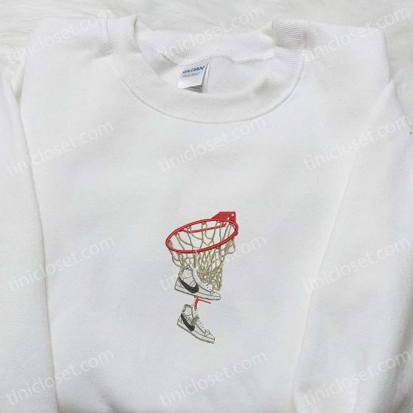 Basketball Basket x Nike Sneakers Embroidered Shirt, Sports Embroidered Shirt, Nike Inspired Embroidered Hoodie - Small Gifts Great Love - Image 4