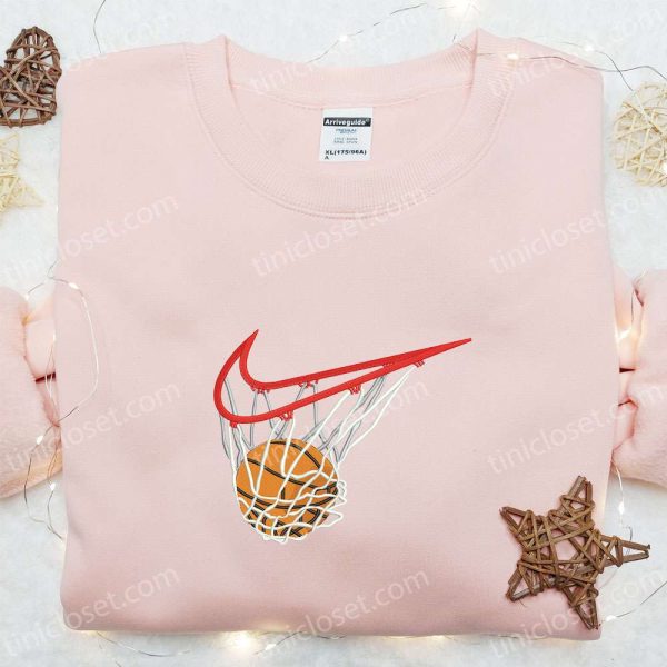 Basketball Strike x Nike Swoosh Embroidered Shirt, Sports Embroidered Hoodie, Best Gift Idea - Small Gifts Great Love
