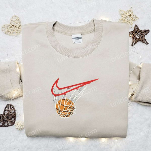 Basketball Strike x Nike Swoosh Embroidered Shirt, Sports Embroidered Hoodie, Best Gift Idea - Small Gifts Great Love - Image 2