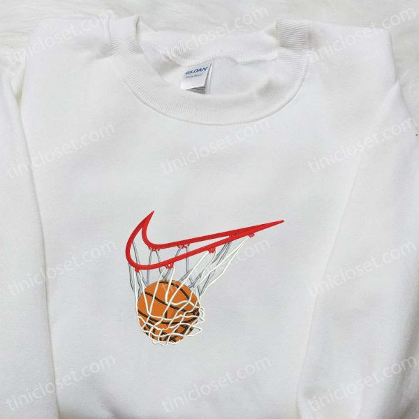 Basketball Strike x Nike Swoosh Embroidered Shirt, Sports Embroidered Hoodie, Best Gift Idea - Small Gifts Great Love - Image 3