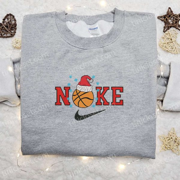 Basketball x Nike Christmas Embroidered Sweatshirt, Cartoon Christmas Embroidered Shirt, Best Christmas Gift Ideas - Small Gifts Great Love - Image 2