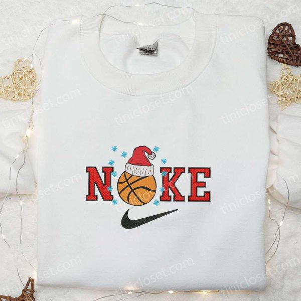 Basketball x Nike Christmas Embroidered Sweatshirt, Cartoon Christmas Embroidered Shirt, Best Christmas Gift Ideas - Small Gifts Great Love - Image 3