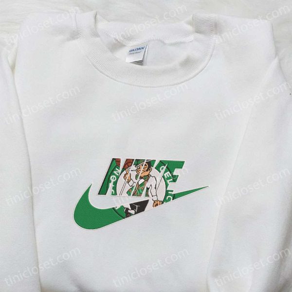 Boston Celtics x Nike Embroidered Shirt, NBA Sports Embroidered Hoodie, Nike Inspired Embroidered T-Shirt - Small Gifts Great Love - Image 3