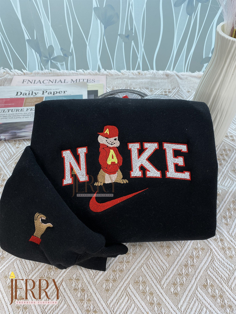 Brittany Miller And Alvin And The Chipmunks Nike Embroidered Sweatshirt, Valentines Day Gifts For Couples - Image 2