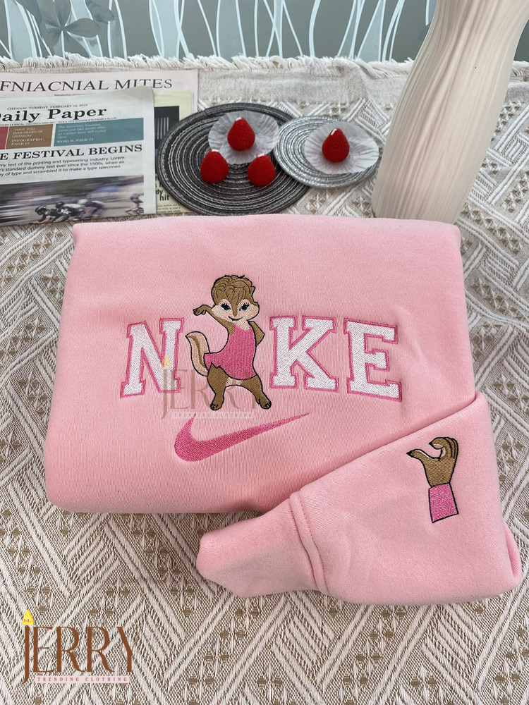 Brittany Miller And Alvin And The Chipmunks Nike Embroidered Sweatshirt, Valentines Day Gifts For Couples - Image 3