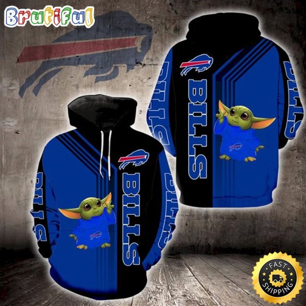 Buffalo Bills Baby Yoda Full Print 3d Hoodie All Over Print