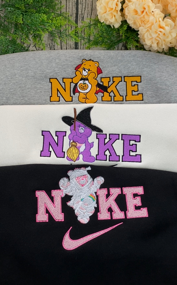 Care Bears Nike Embroidered Sweatshirt, Nike Embroidery, Halloween Embroidered Sweatshirt - Image 2