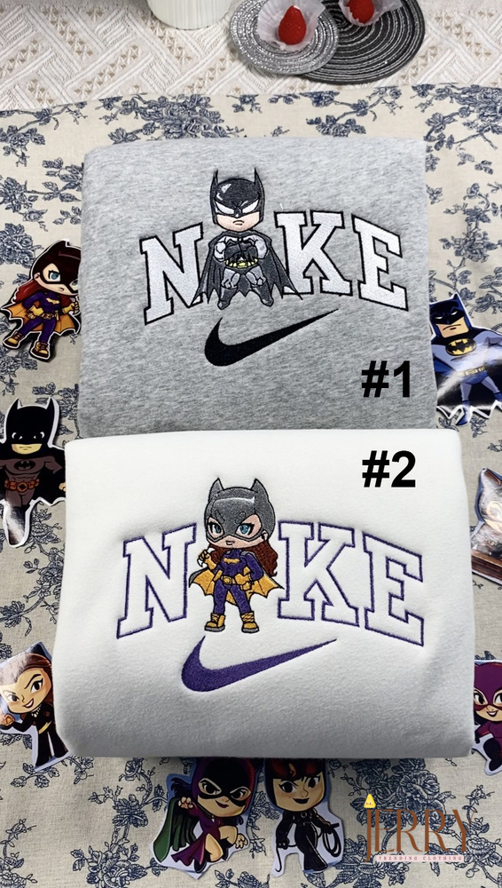 Cheap Catwomen And Batman  Nike Embroidered Sweatshirt, Valentines Day Gift For Couple