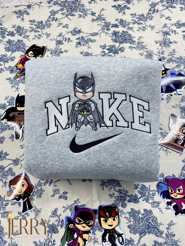 Cheap Catwomen And Batman  Nike Embroidered Sweatshirt, Valentines Day Gift For Couple - Image 2