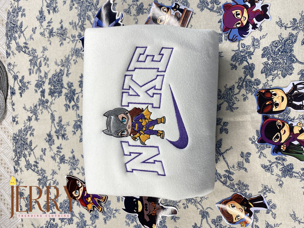 Cheap Catwomen And Batman  Nike Embroidered Sweatshirt, Valentines Day Gift For Couple - Image 3