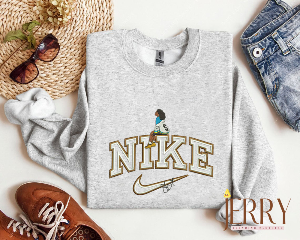 Cheap SOS Album SZA Nike Embroidered Sweatshirt, Nike Crewneck Embroidered,  SZA Embroidery, SZA Merch - Image 3