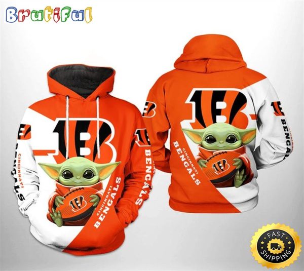 Cincinnati Bengals Yoda 3d Hoodie All Over Print Cincinnati Bengals Gift