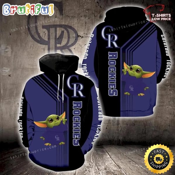 Colorado Rockies Baby Yoda Full Print 3d Hoodie Zipper For Men Women
