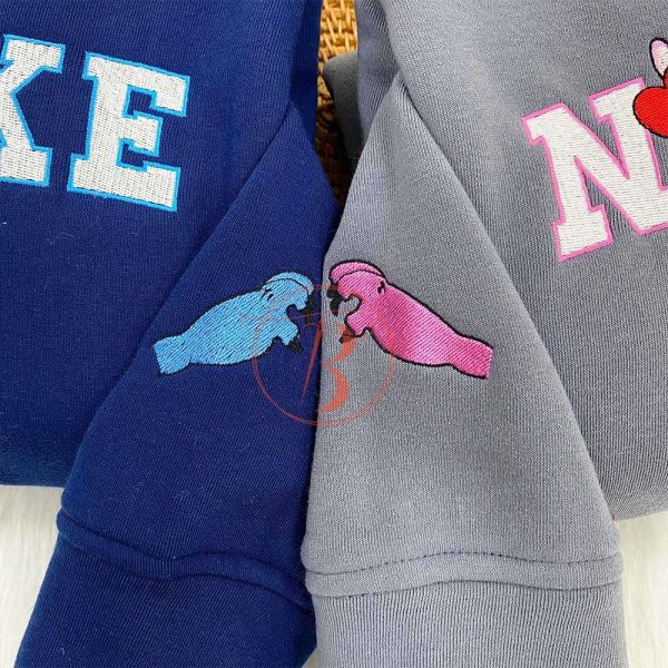 Couple Disney Stitch And Angel Embroidered Sweatshirt - TerraBell Designs - Image 3