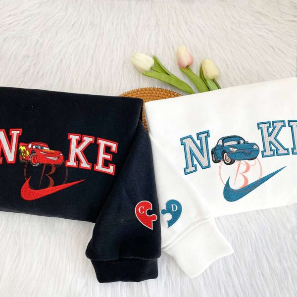 Couple Nike Mcqueen And Sally Embroidered Sweatshirt - TerraBell Designs