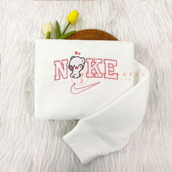 Cute Couple Mocha And Milk Bear Embroidered Sweatshirt - TerraBell Designs - Image 4