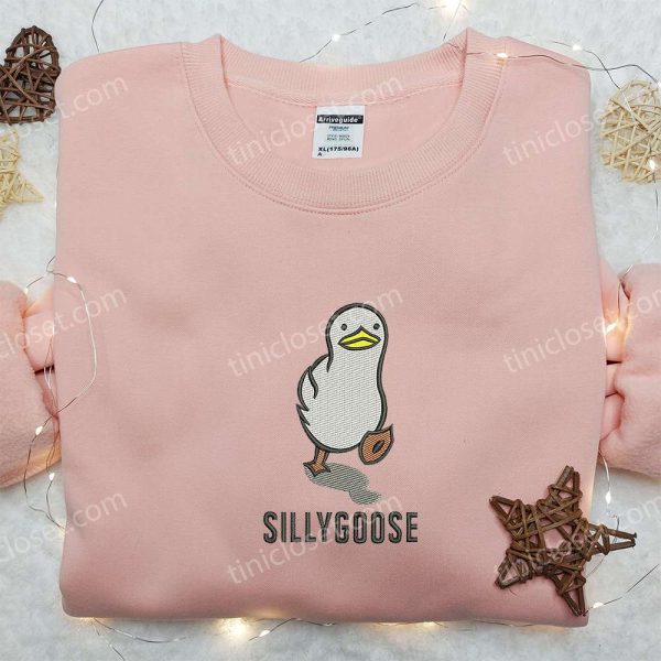 Cute Silly Goose Embroidered Shirt, Animal Embroidered Shirt, Funny Embroidered Shirt - Small Gifts Great Love - Image 2