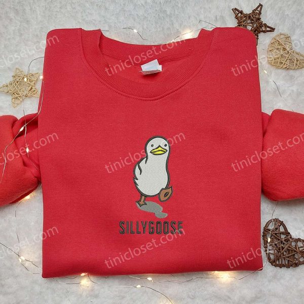 Cute Silly Goose Embroidered Shirt, Animal Embroidered Shirt, Funny Embroidered Shirt - Small Gifts Great Love - Image 3