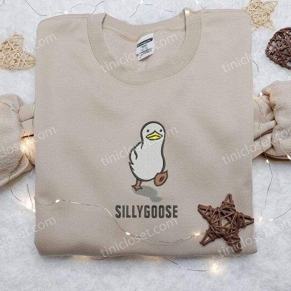 Cute Silly Goose Embroidered Shirt, Animal Embroidered Shirt, Funny Embroidered Shirt - Small Gifts Great Love - Image 4