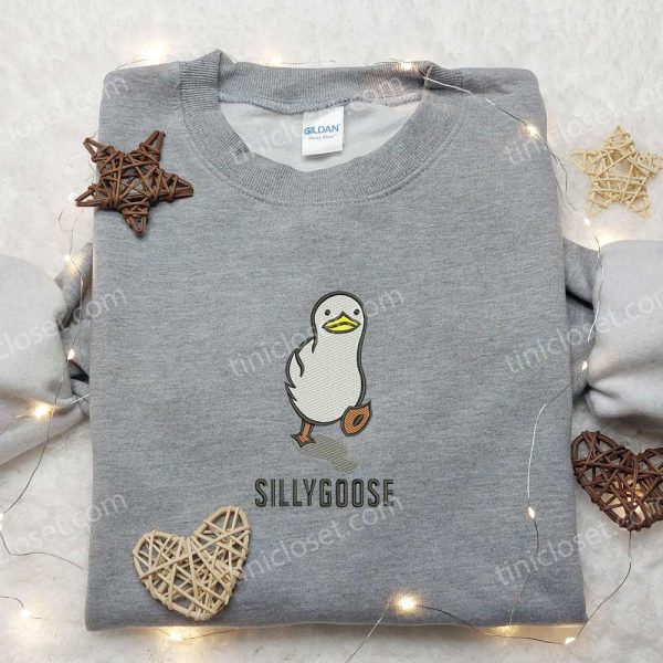 Cute Silly Goose Embroidered Shirt, Animal Embroidered Shirt, Funny Embroidered Shirt - Small Gifts Great Love - Image 5