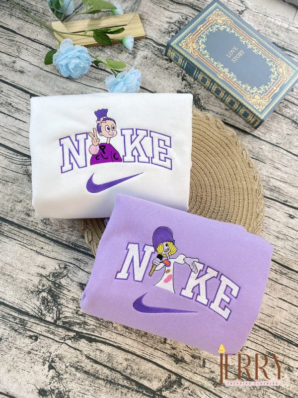 Cute Kidritz And Orchid Trolls 3 Nike Embroidered Sweatshirt