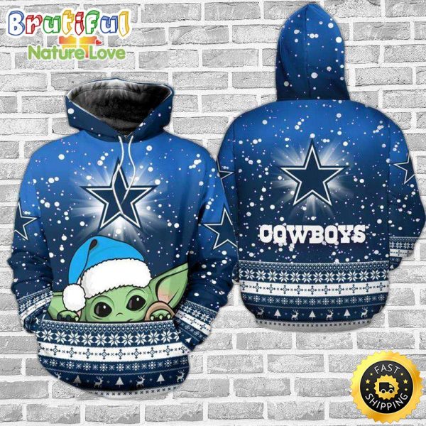 Dallas Cowboys Baby Yoda Christmas Nfl Hoodie Gifts For Fans