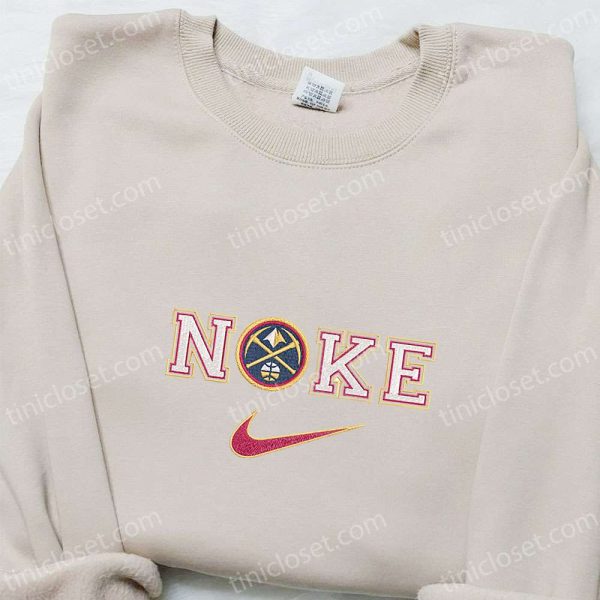 Denver Nuggets x Nike Embroidered Shirt, NBA Sports Embroidered Shirt, Nike Inspired Embroidered Hoodie - Small Gifts Great Love - Image 4