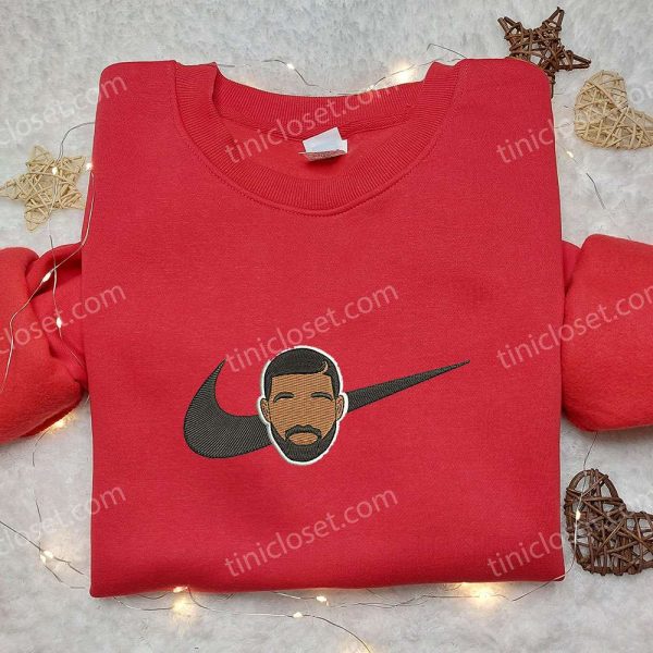 Drake Graham x Nike Swoosh Embroidered Hoodie, Toronto Raptors NBA Sport Embroidered Shirt, Nike Inspired Embroidered Shirt - Small Gifts Great Love