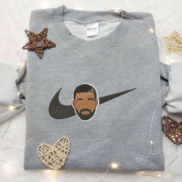 Drake Graham x Nike Swoosh Embroidered Hoodie, Toronto Raptors NBA Sport Embroidered Shirt, Nike Inspired Embroidered Shirt - Small Gifts Great Love - Image 3