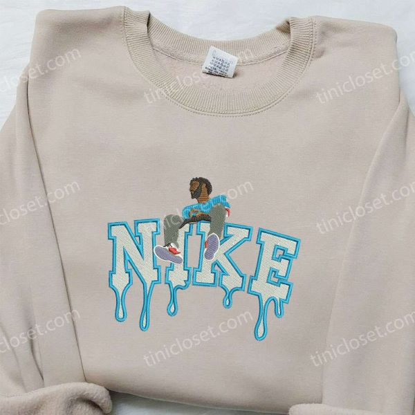 Drake x Nike Embroidered Shirt, NBA Sport Embroidered Shirt, Custom Nike Embroidered Shirt - Small Gifts Great Love