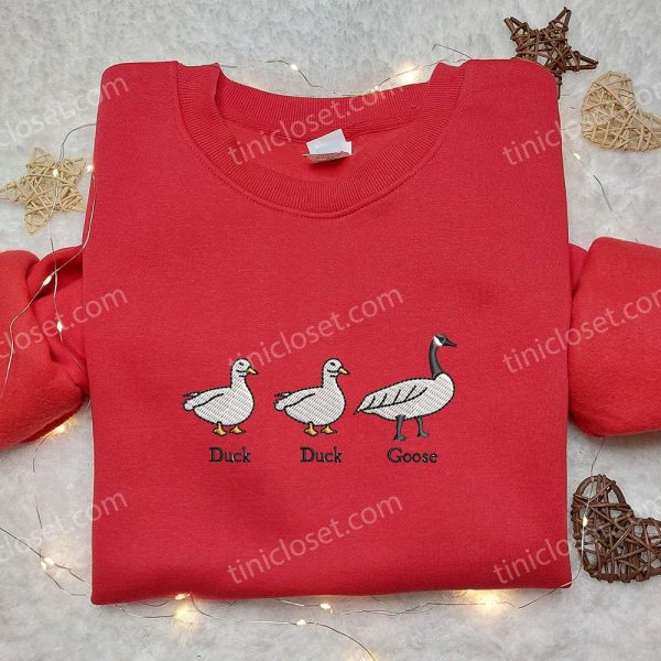 Duck Duck Silly Goose Embroidered Shirt, Animal Embroidered Shirt, Funny Embroidered Shirt - Small Gifts Great Love - Image 2
