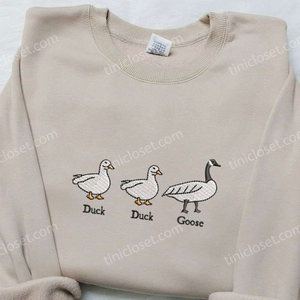 Duck Duck Silly Goose Embroidered Shirt, Animal Embroidered Shirt, Funny Embroidered Shirt - Small Gifts Great Love - Image 3