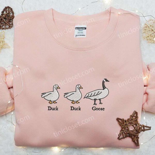 Duck Duck Silly Goose Embroidered Shirt, Animal Embroidered Shirt, Funny Embroidered Shirt - Small Gifts Great Love - Image 4